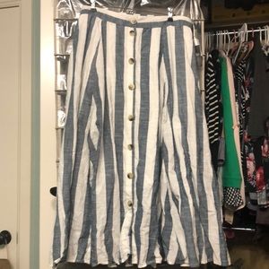 A-line button down skirt